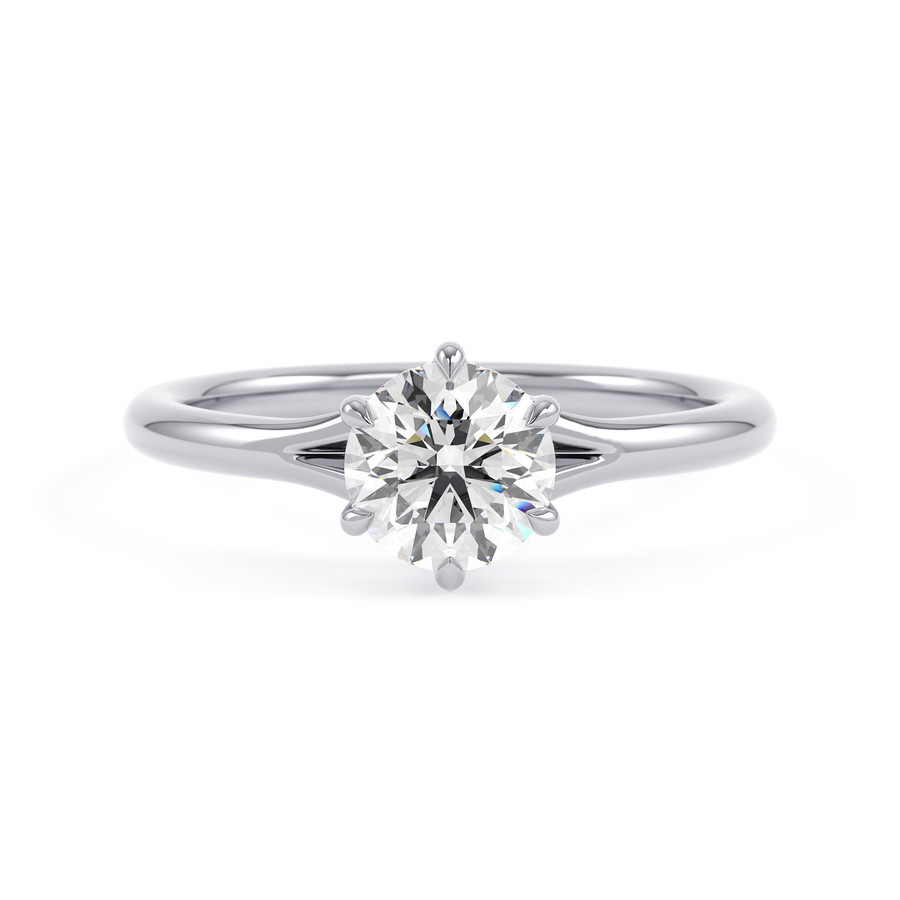 Classic round diamond split shank solitaire ring