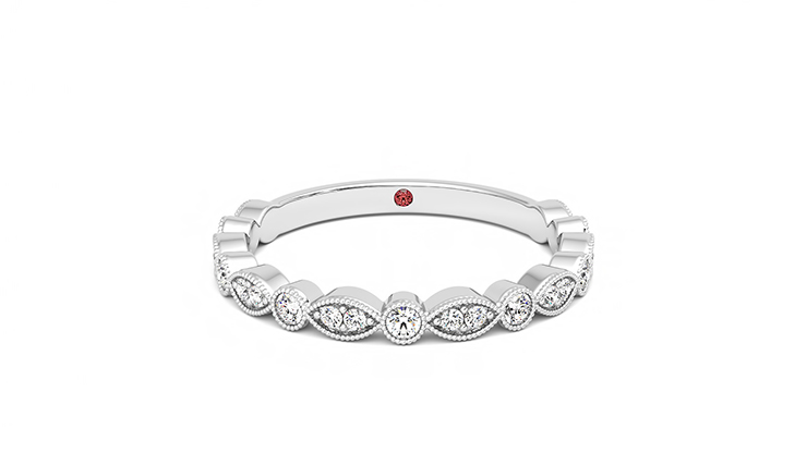 Taylor & Hart Dahlia Platinum Wedding Ring 360 detail 01