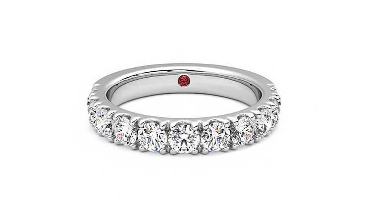 Taylor & Hart Peony Platinum Wedding Ring 360 detail 01