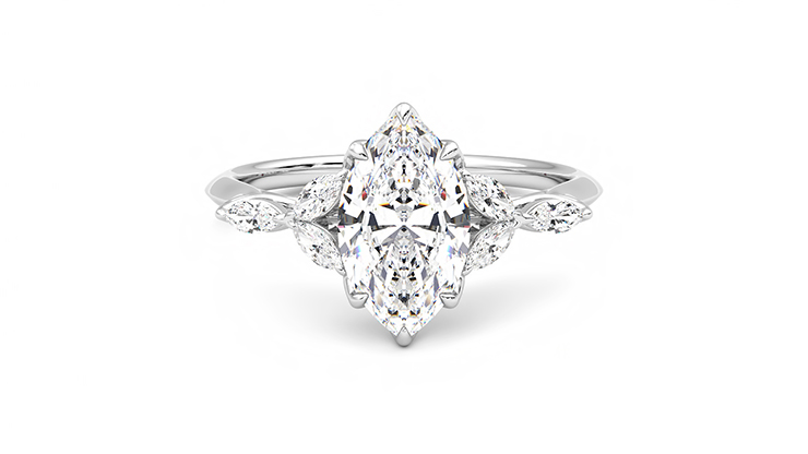 Taylor & Hart Tamora Marquise Engagement Ring 360 detail 01