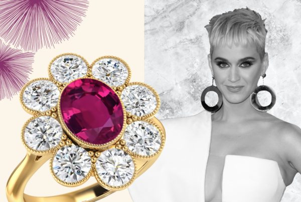 Katy Perry ruby floral engagement ring