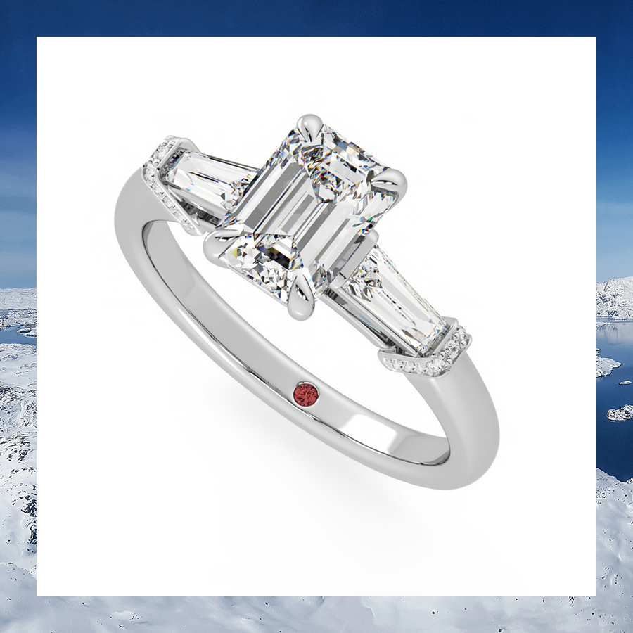 Utopia platinum emerald ring