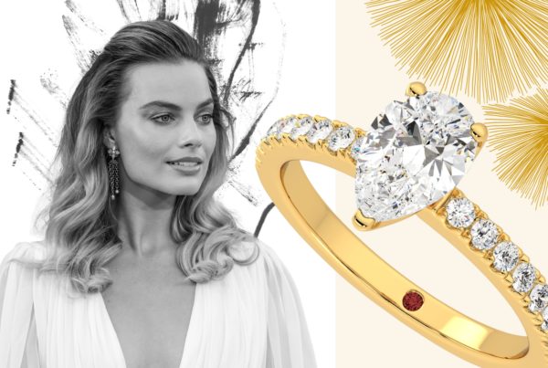 Margot Robbie pear diamond engagement ring