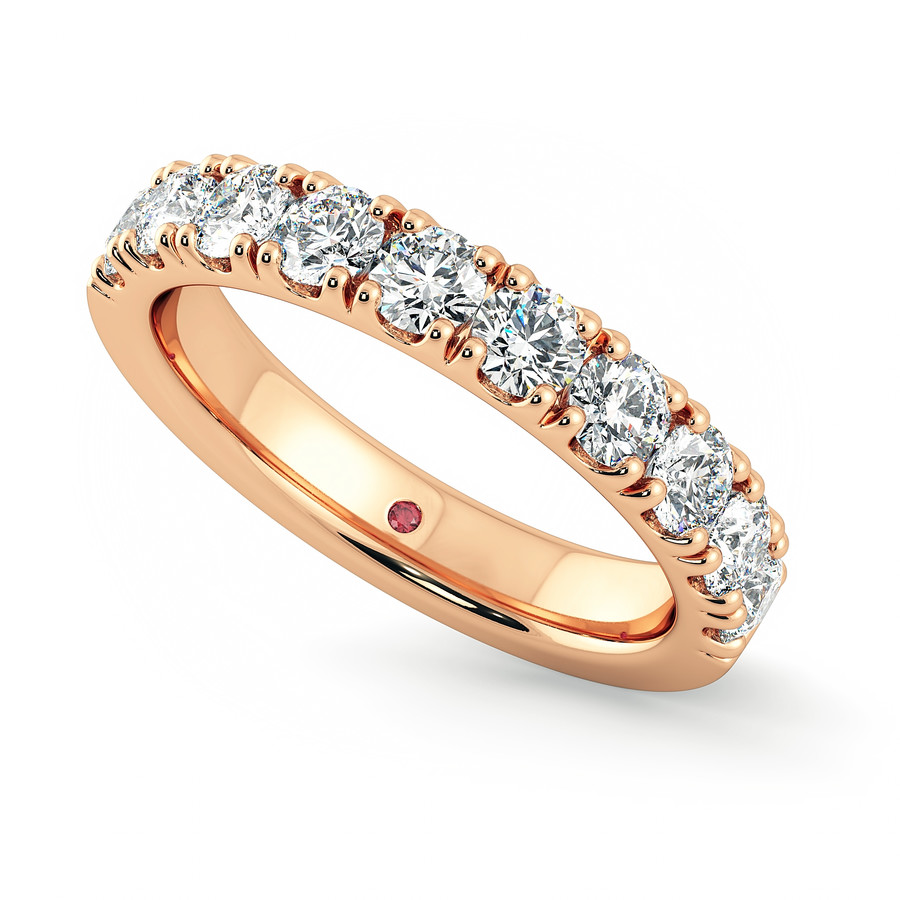 Rose gold diamond wedding band