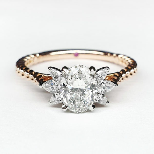 diamond rose gold engagement ring