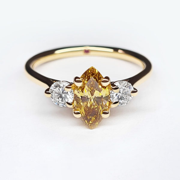 orange diamond engagement ring