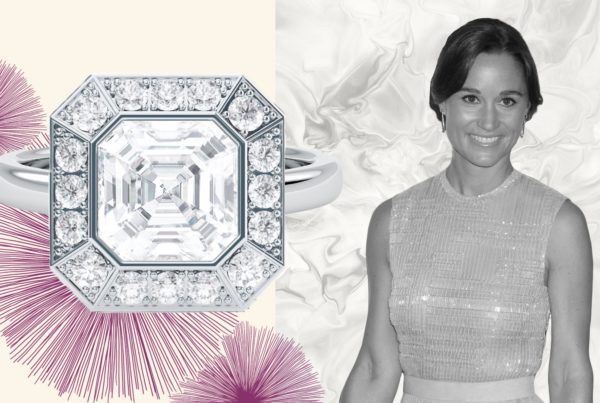 Pippa MIddleton Asscher diamond engagement ring