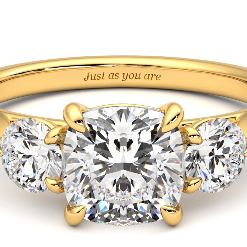 diamond engagement ring with quote from bridget jones' diary