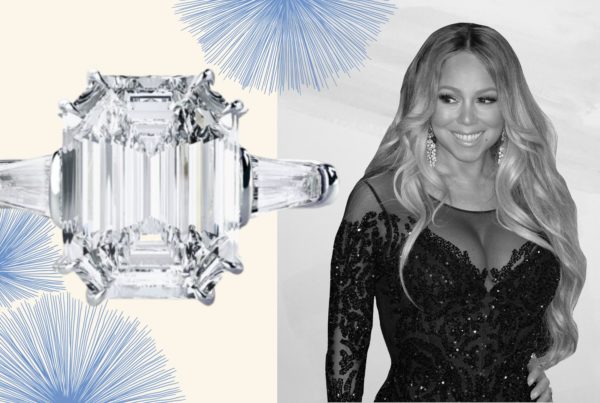 Mariah Carey emerald cut diamond engagement ring