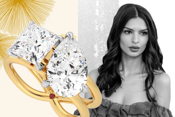 Emily Ratajkowski moi et toi diamond engagement ring