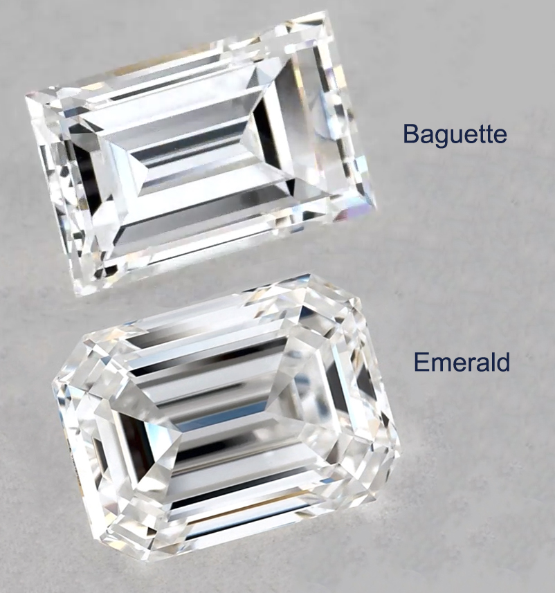 baguette vs emerald cut diamond