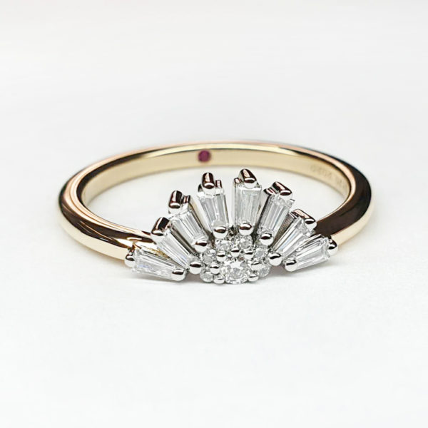 A baguette diamond wedding band