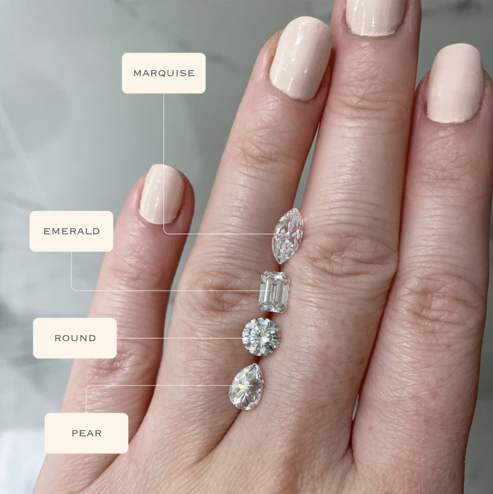 1 carat diamond shape comparison guide carat weight diamonds size on hand