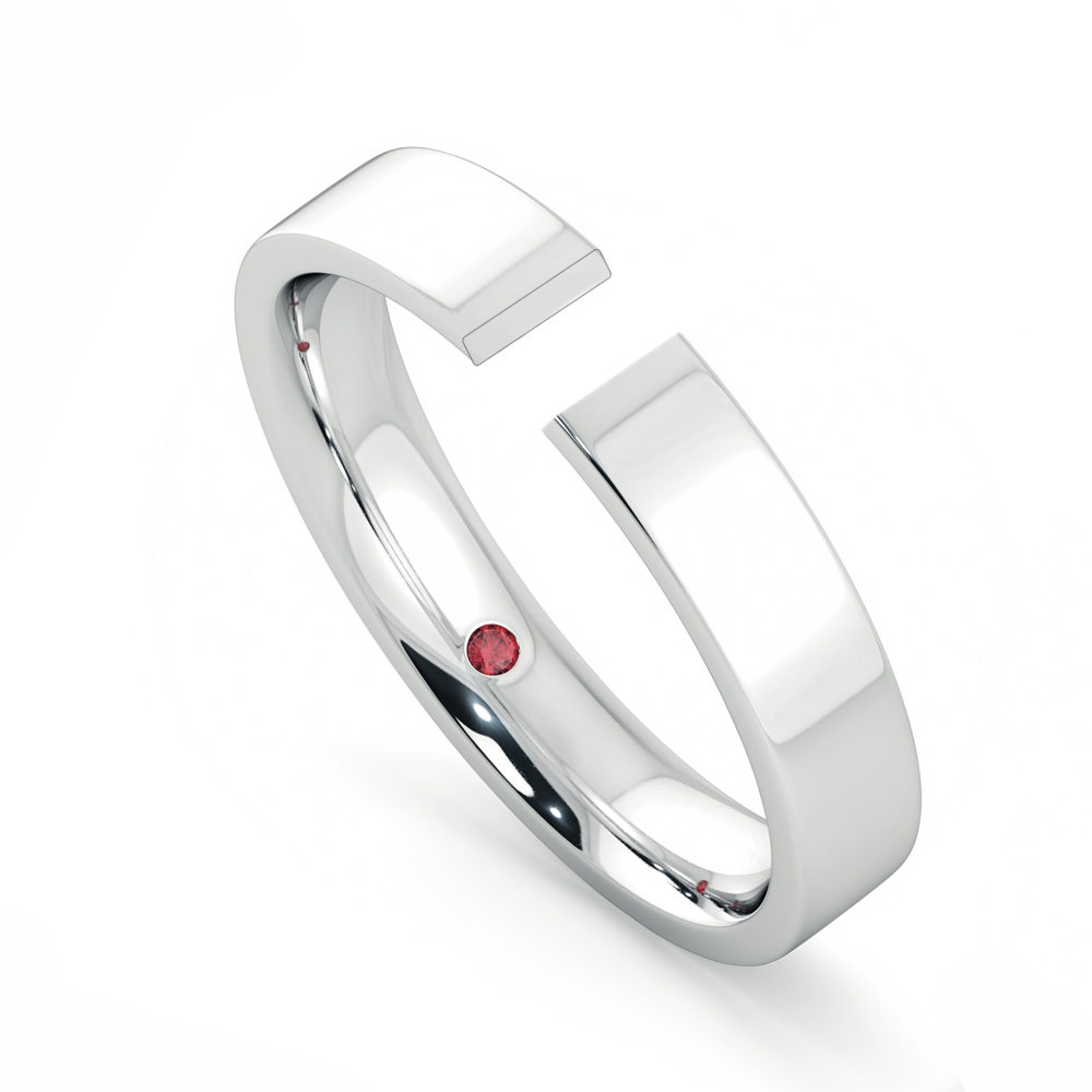 flat shape wedding ring profile