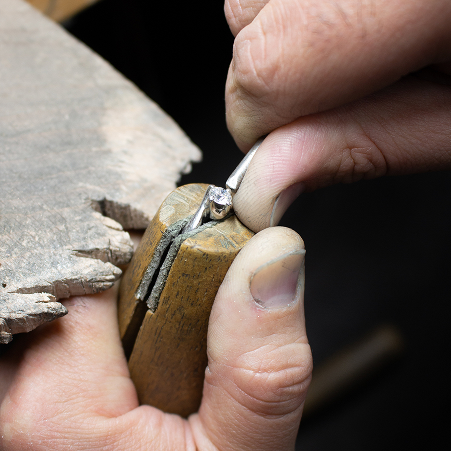 Recycled metals for eco-friendly engagement ring