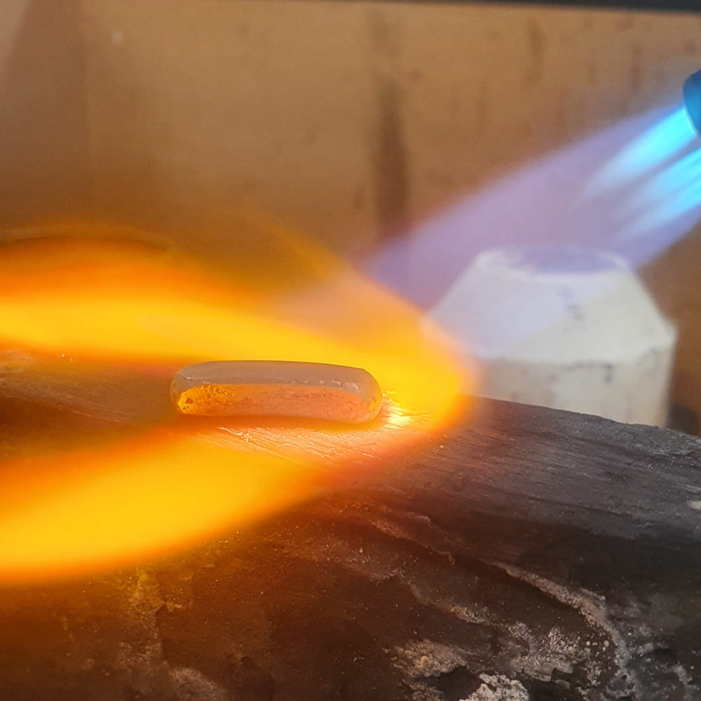 Melting down recycled gold