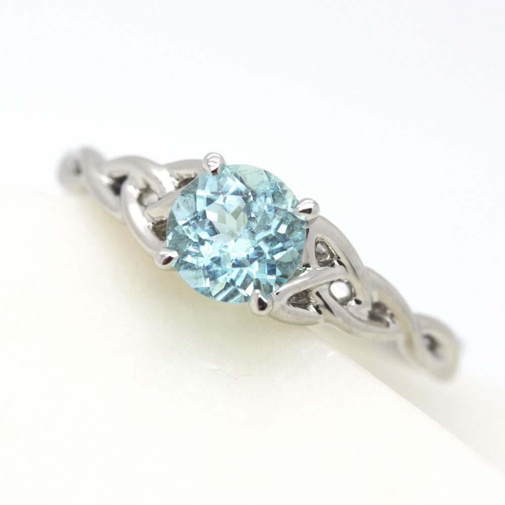 paraiba tourmaline celtic engagement ring