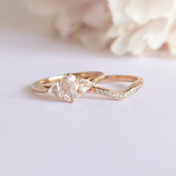 Rose cut diamond set in rose gold